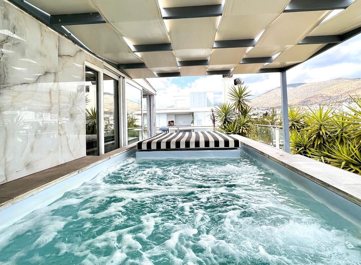 Citycenter Penthouse Mini Private Pool With Hydromassage And Great Town View Atenas Exterior foto